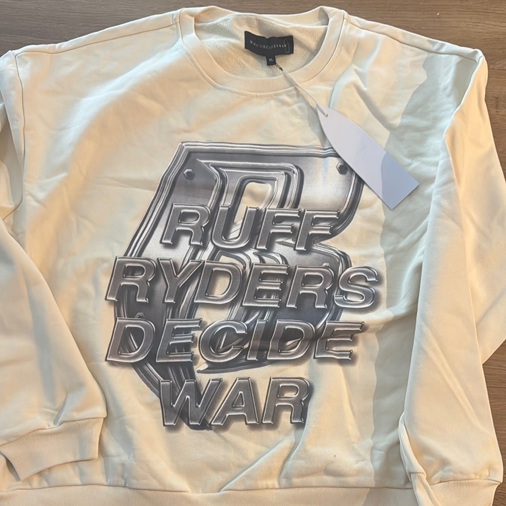 Ruff Ryders x Who Decides War Ivory Crewneck Authentic w/ TAGS